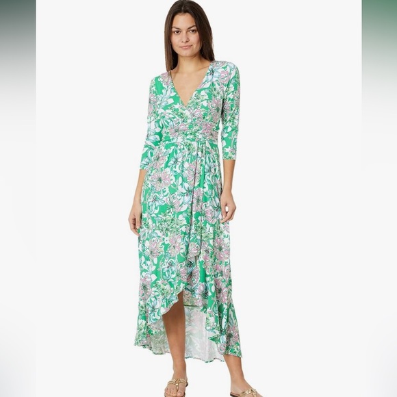Lilly Pulitzer Dresses & Skirts - LILLY PULITZER MOANA 3/4 SLEEVE MAXI SPEARMINT BLOSSOM VIEWS SMALL